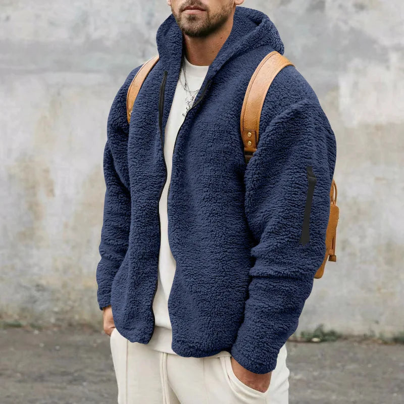 Hebei Zhejiang Double-Sided Fleece Jacket For Men With Hood