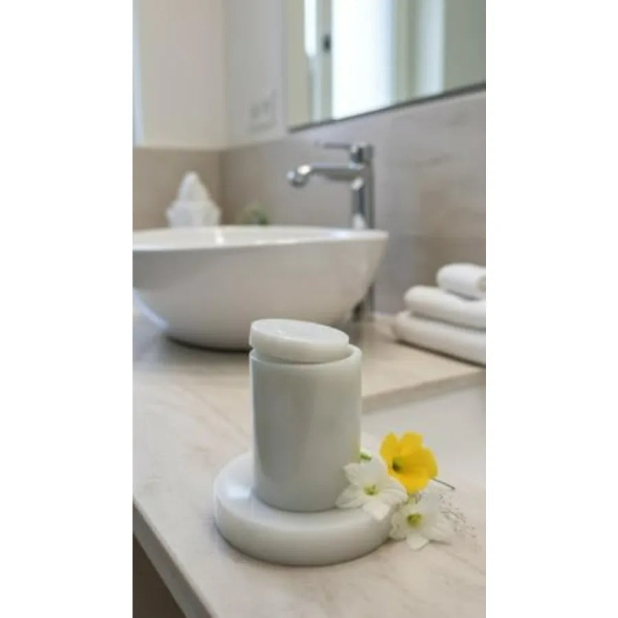 Elegant Marble Ceramic Bathroom Accessory Set With Dispenser