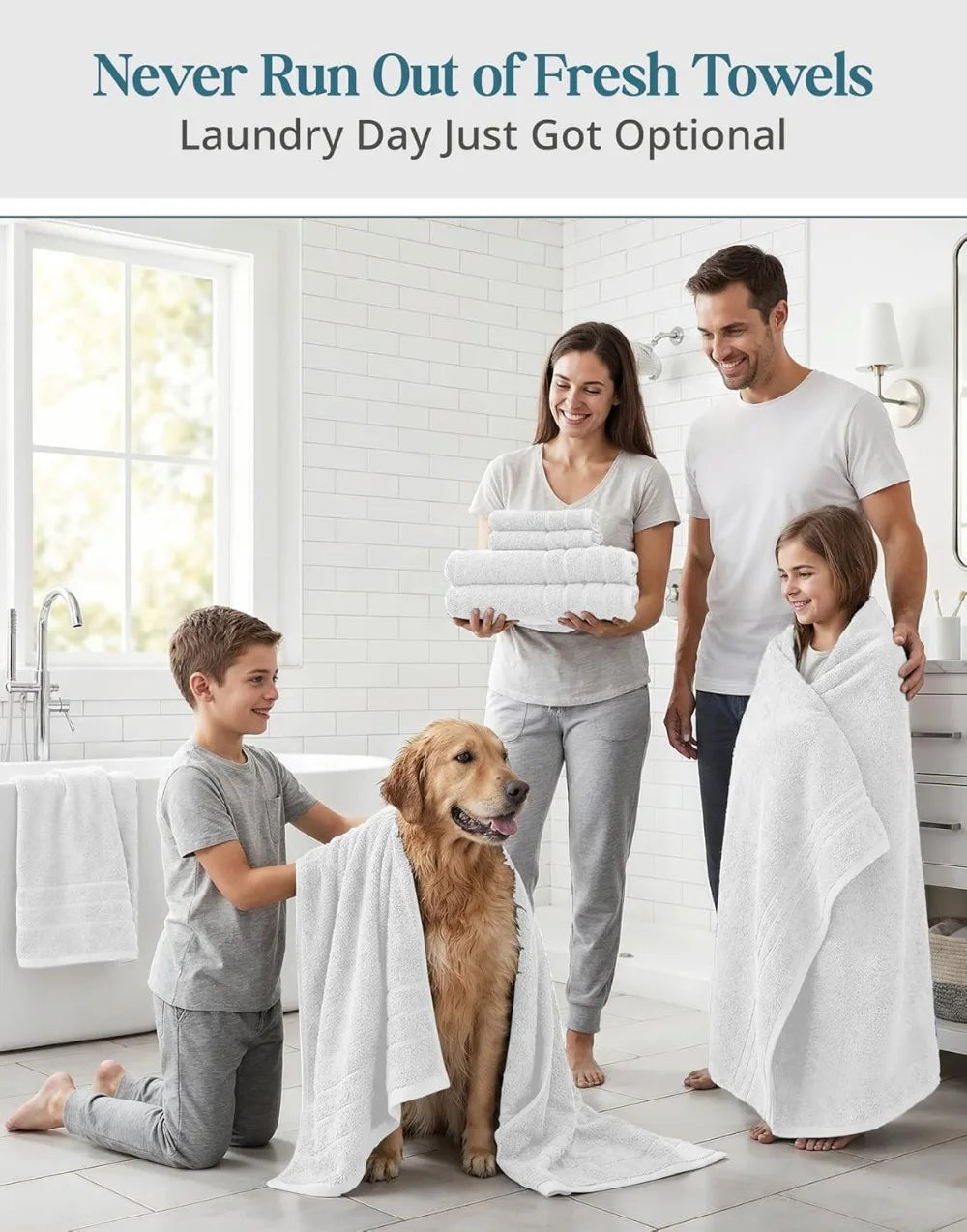 24-Piece Cotton Towel Set Soft And Absorbent Bath Towels
