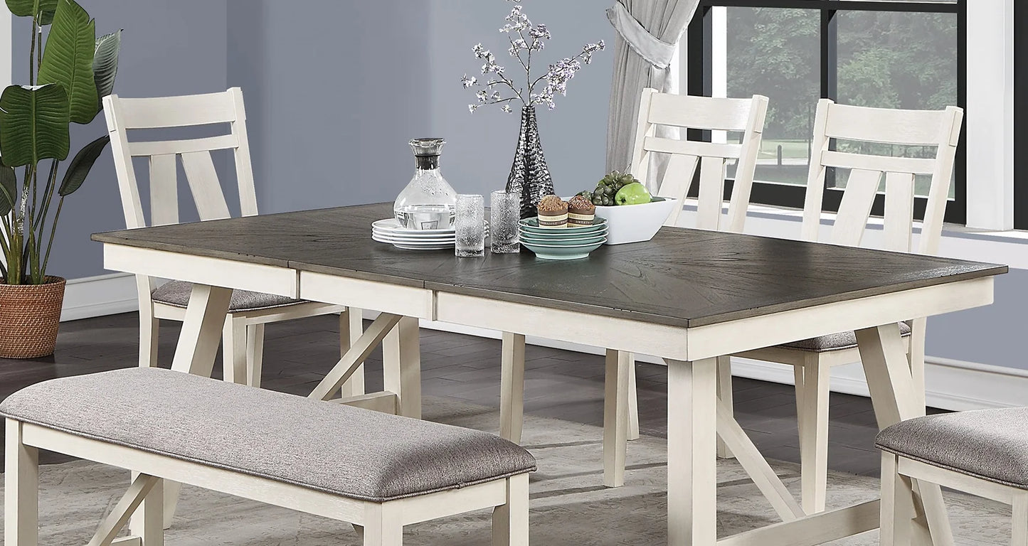 Dining Room 6-Piece Dining Set Table With Leaf And Chairs