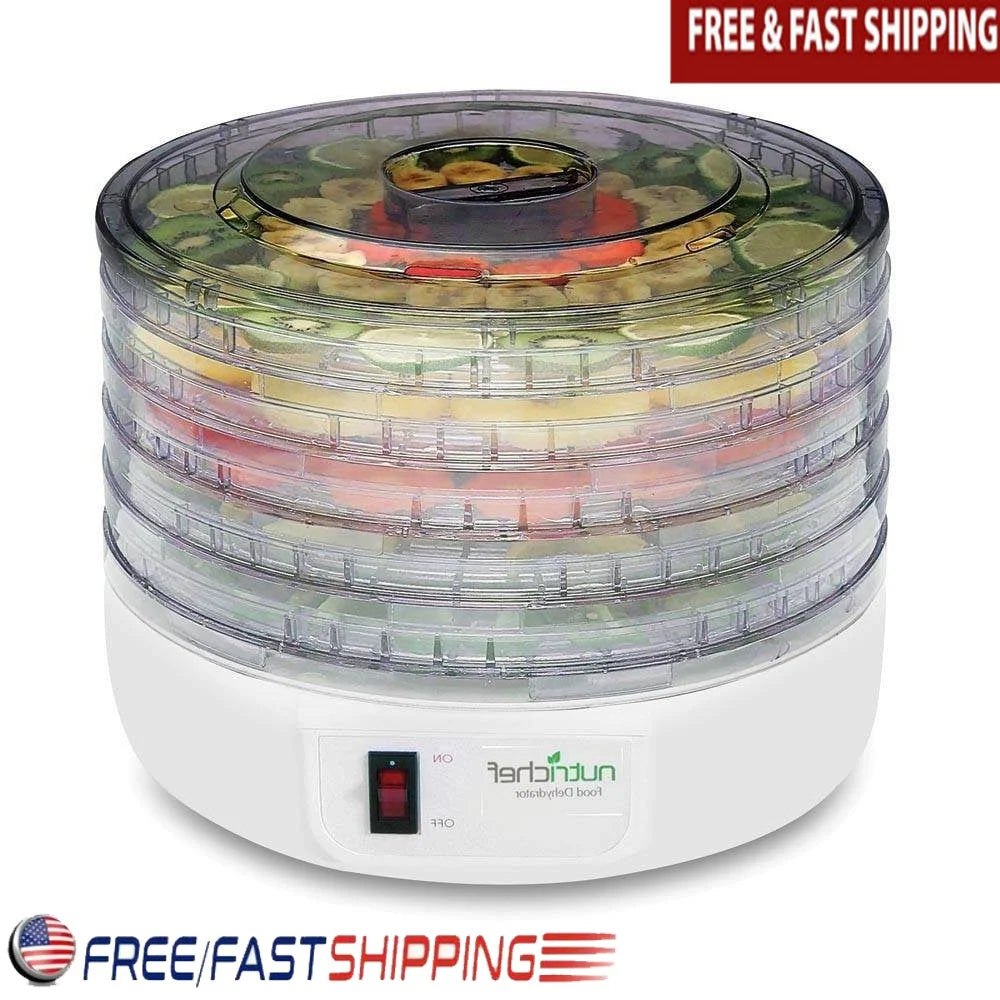 XMSJ Electric Food Dehydrator With 5-Tray Multi-Tier Kitchen Appliance