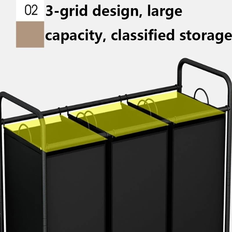 Generic Laundry Trolley Sorter Cart With 3 Removable Bags