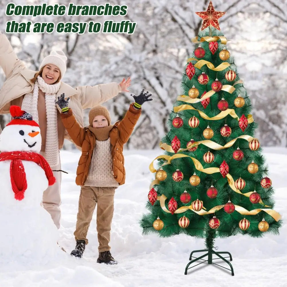Artificial Christmas Tree With Branch Tips And Sturdy Metal Stand