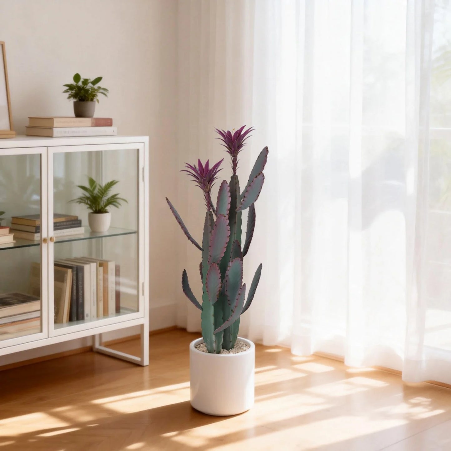 HiMISSCN Tall Artificial Cactus Plant With Planter For Home Decor