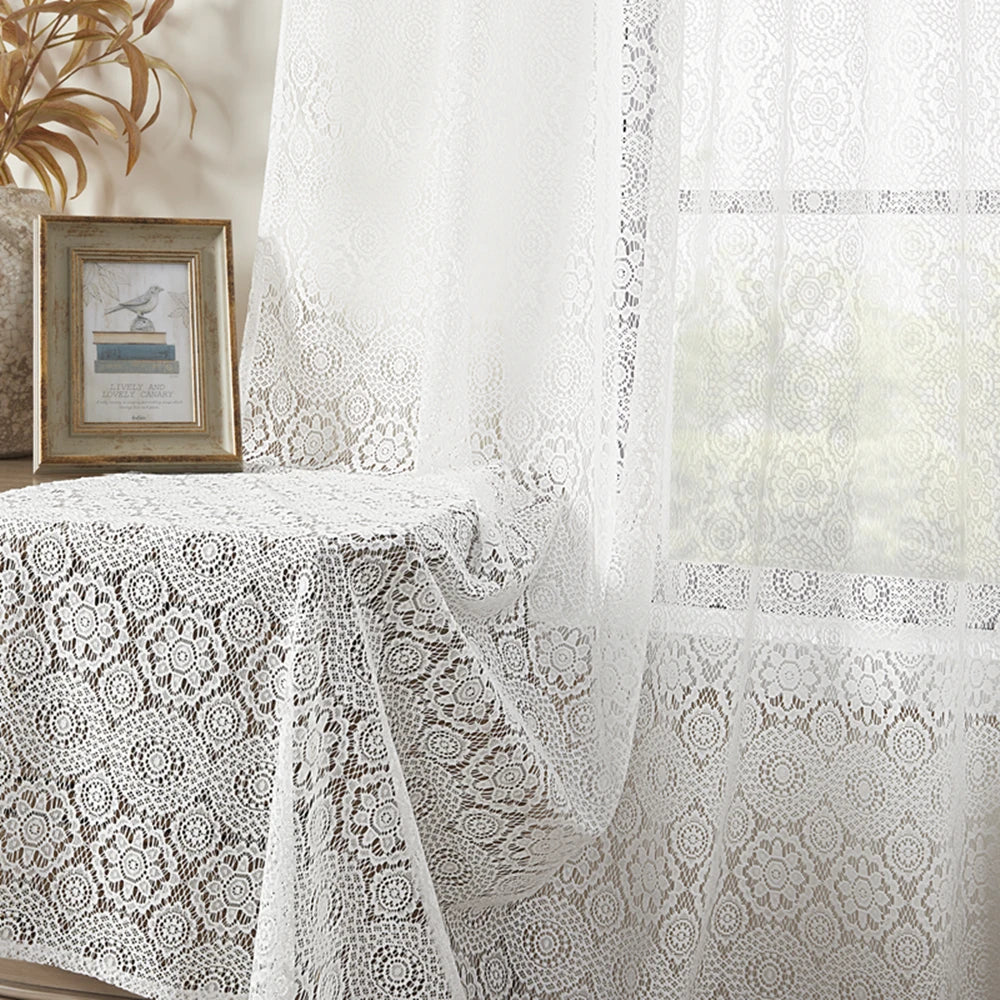 Jiangsu Tulle Circle Pattern Sheer Voile Curtains 2-Pack