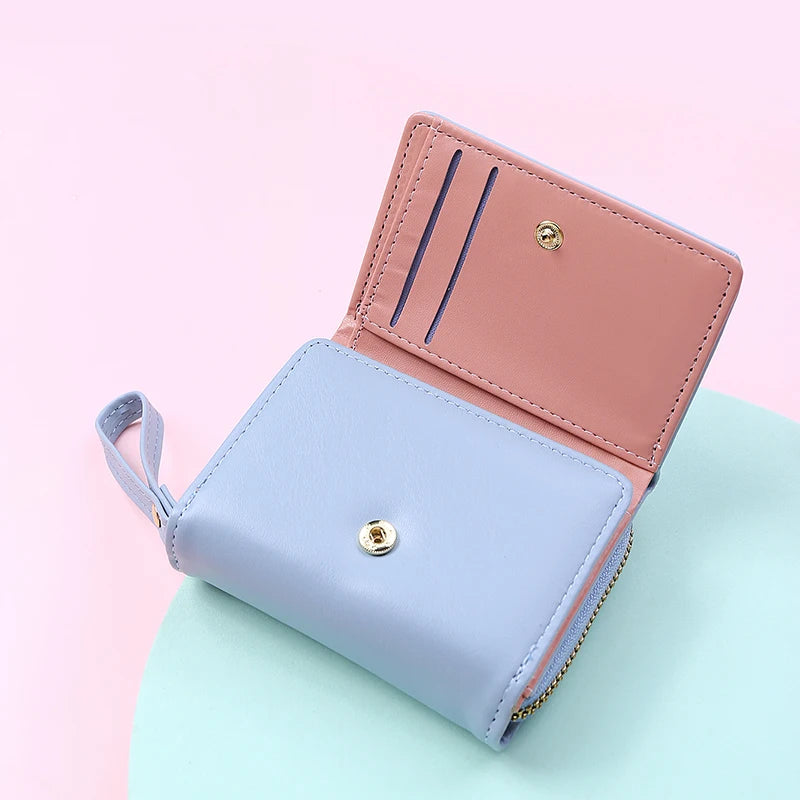 PU Leather Card Holder Wallet For Women With Coin Pocket