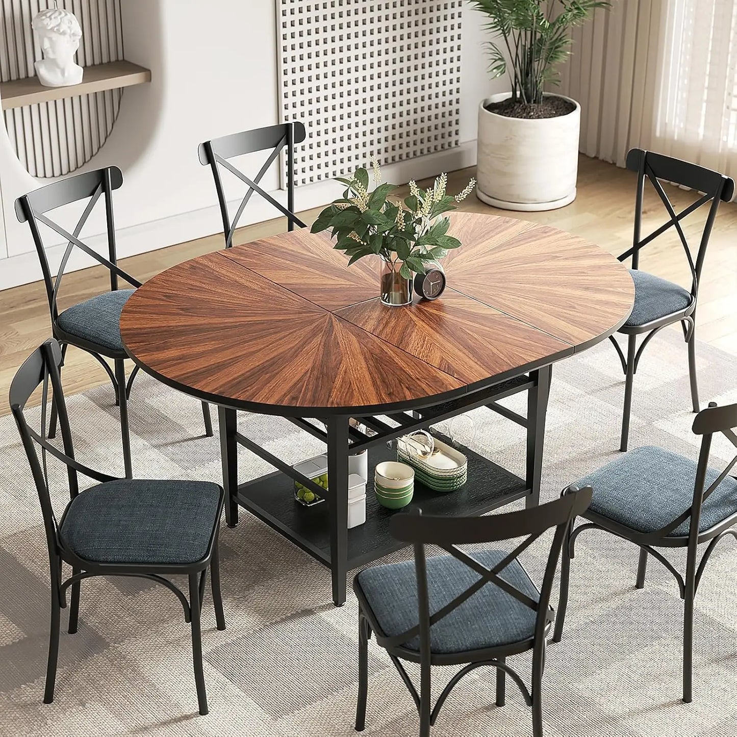 Corner Dining Set With Folding Table And Storage Bench 3 Piece
