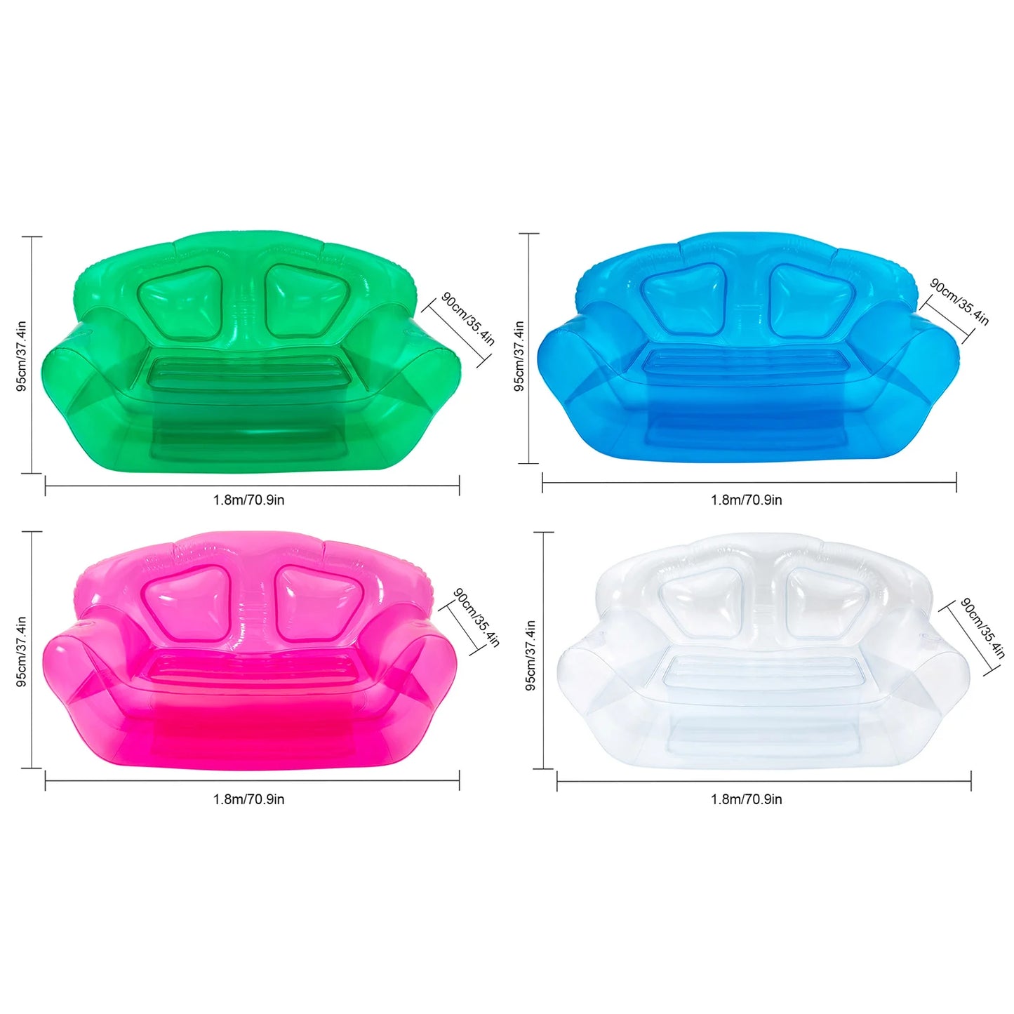 Bymaocar Inflatable Sofa Seat PVC Outdoor Lounge 3-Valve