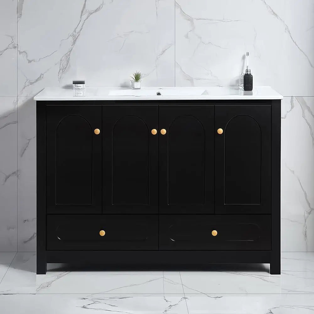 Modern Single Bathroom Vanity With Sink And Storage Cabinet