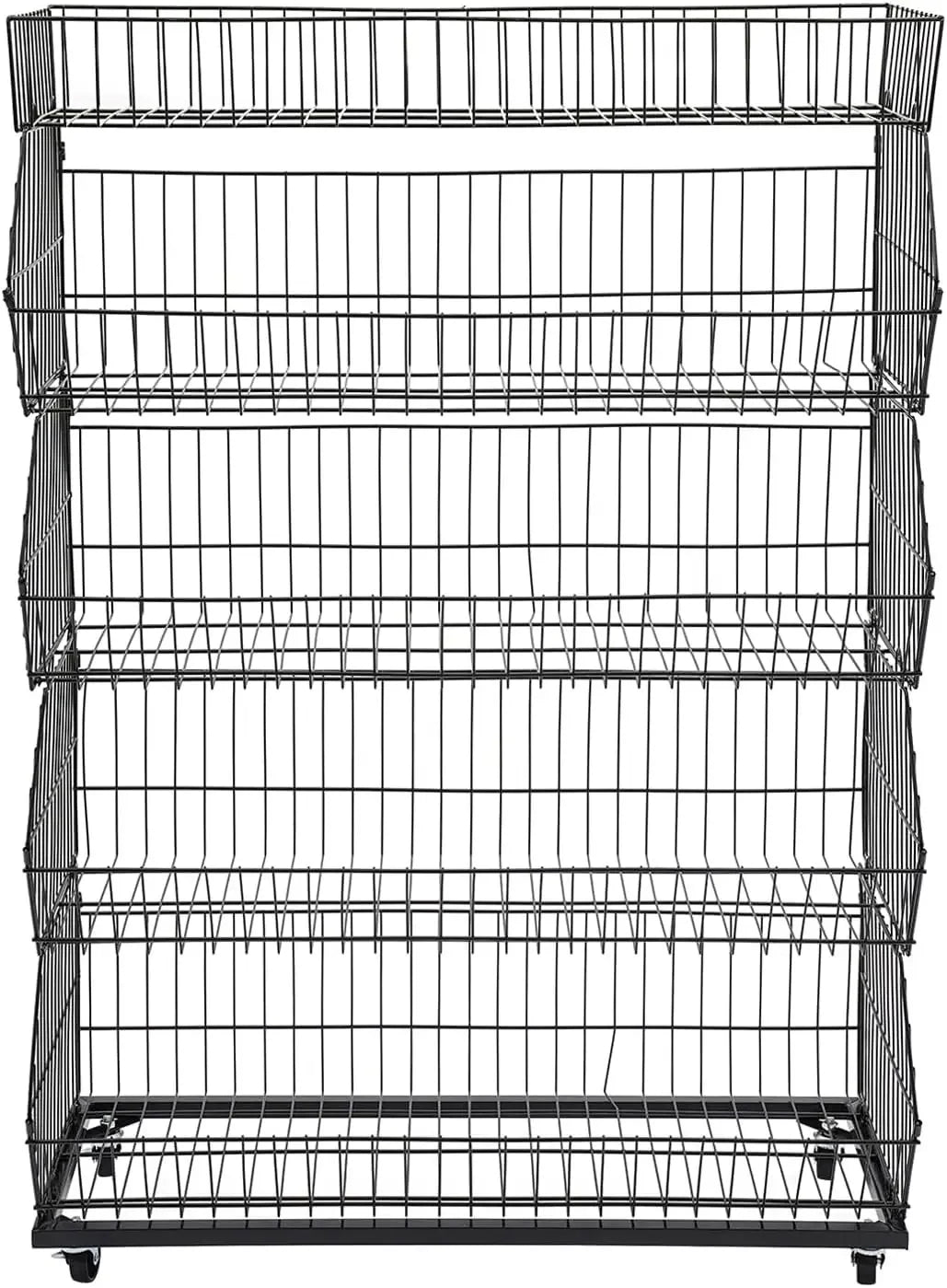 5-Tier Wire Metal Mobile Storage Shelf For Home And Market