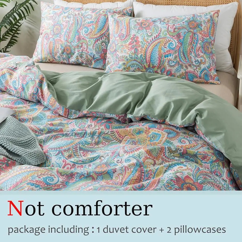DUTRIEUXCN Cotton Paisley Duvet Cover Set Bedding Soft