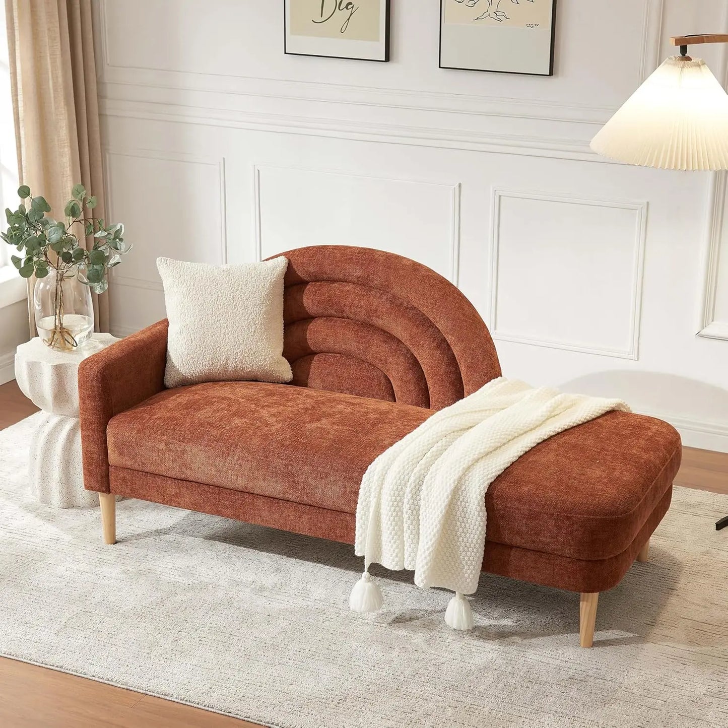 Indoor Chaise Lounge Chair With Right Armrest Upholstered Sofa Bed
