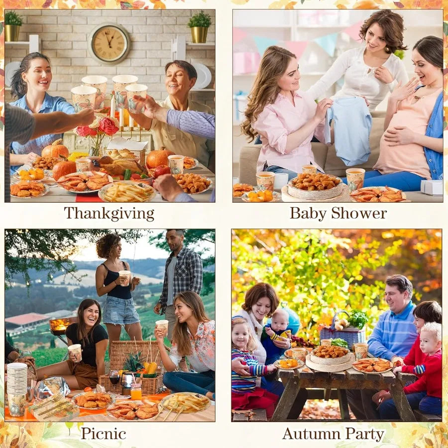 Hign-concerned Thanksgiving Maple Leaf Dinnerware Set 350