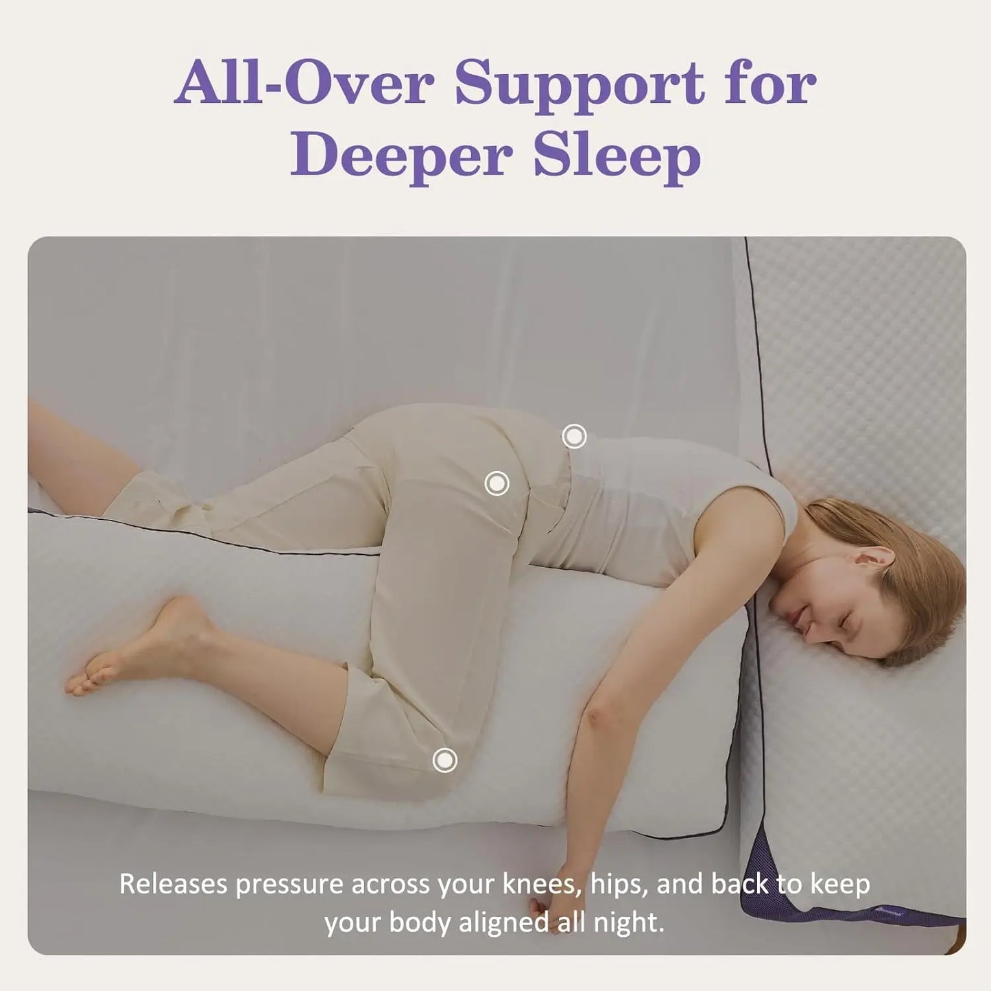 Adjustable Cooling Memory Foam Body Pillow With Washable Cover