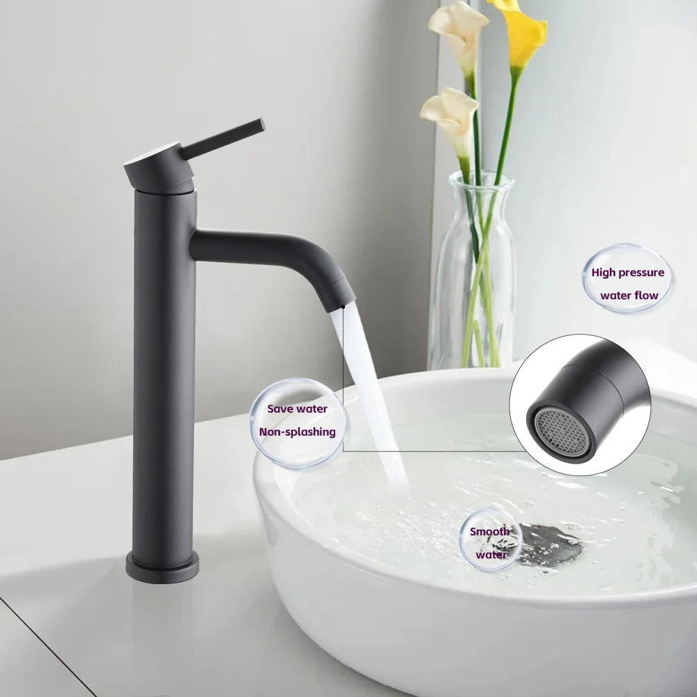 Faucet Holes Modern Tall One Hole Lavatory Sink Faucet