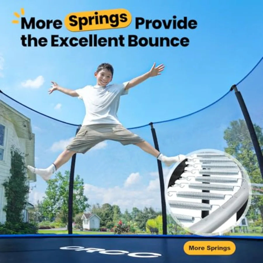 Outdoor Trampoline 1200LBS Capacity With Galvanized Frame And Net