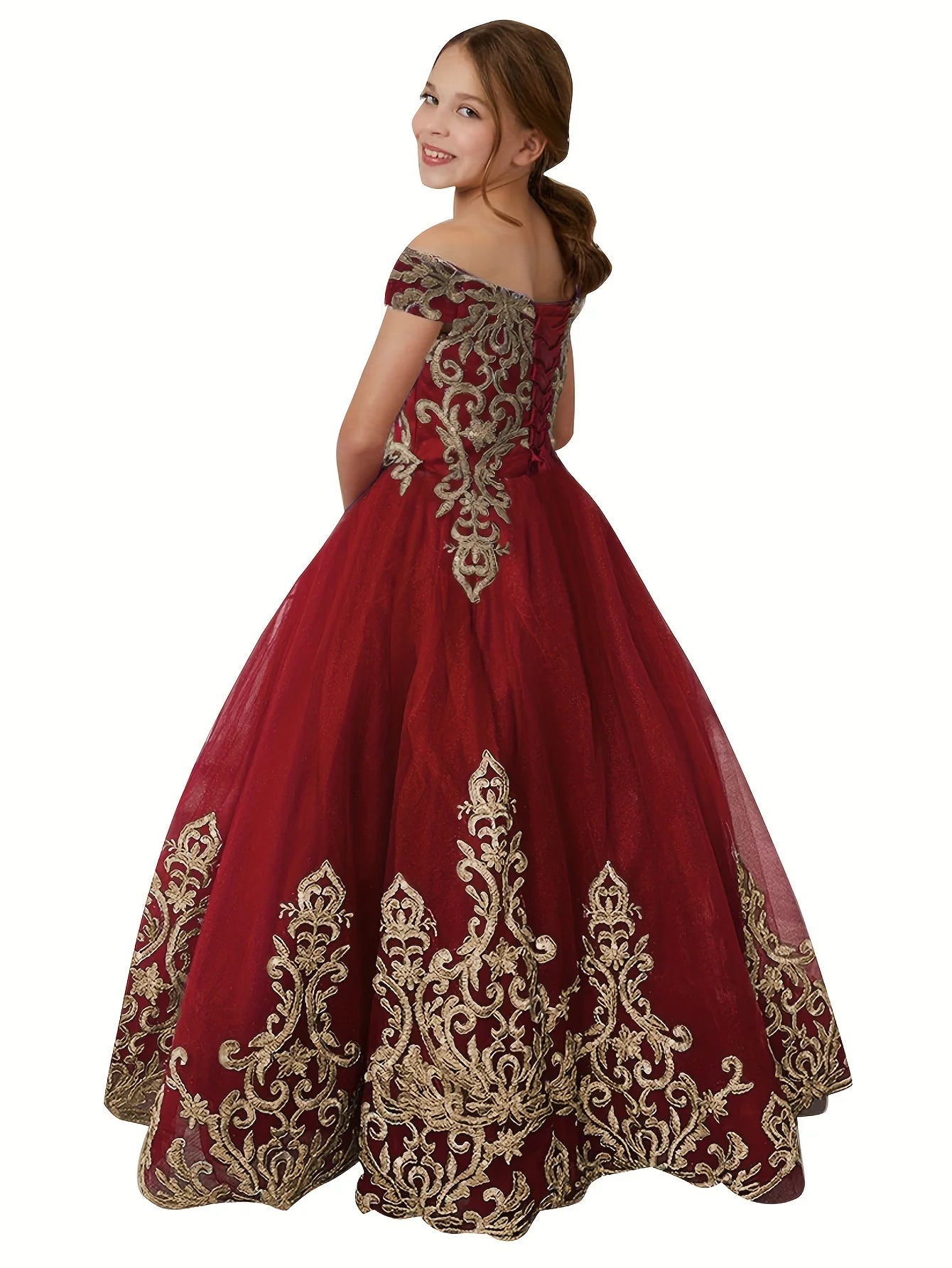 Fluffy Ball Gown For Girls Autumn Winter Princess Party Dress