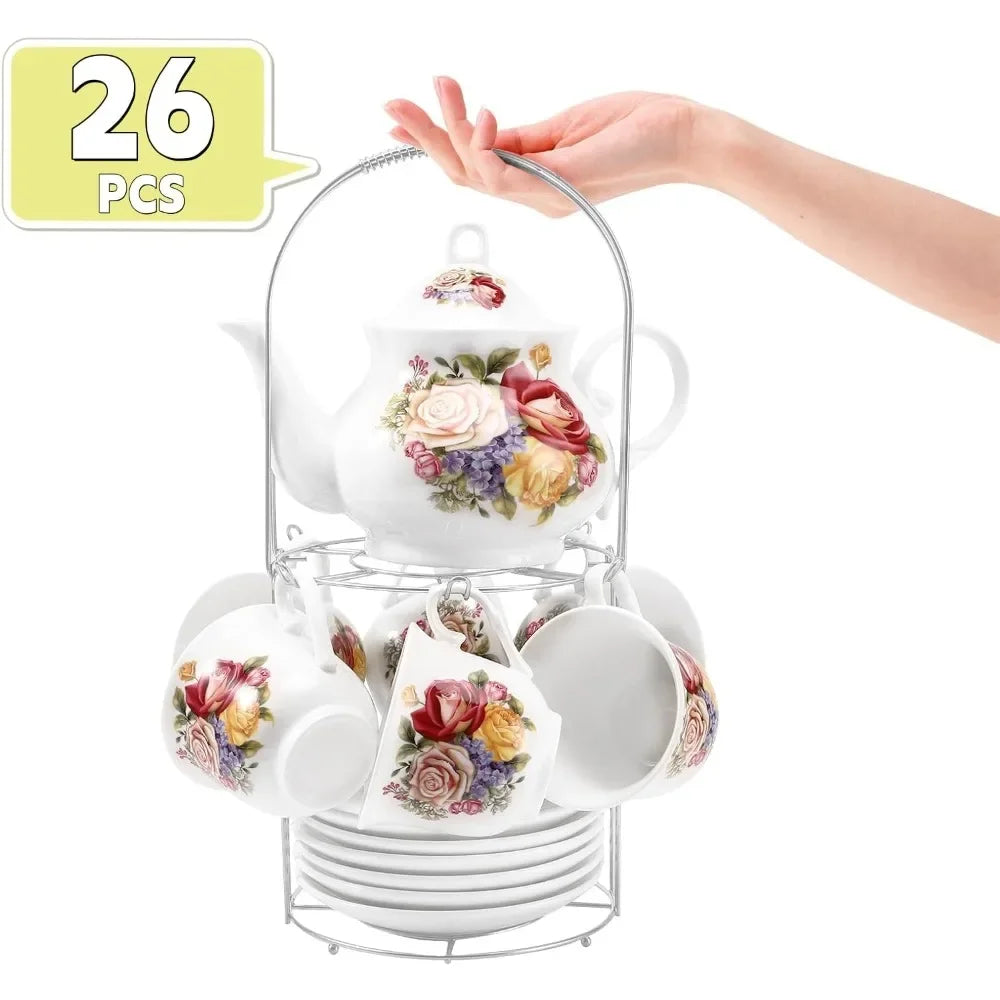 Porcelain Tea Set With Teapot And Teacups For Adults