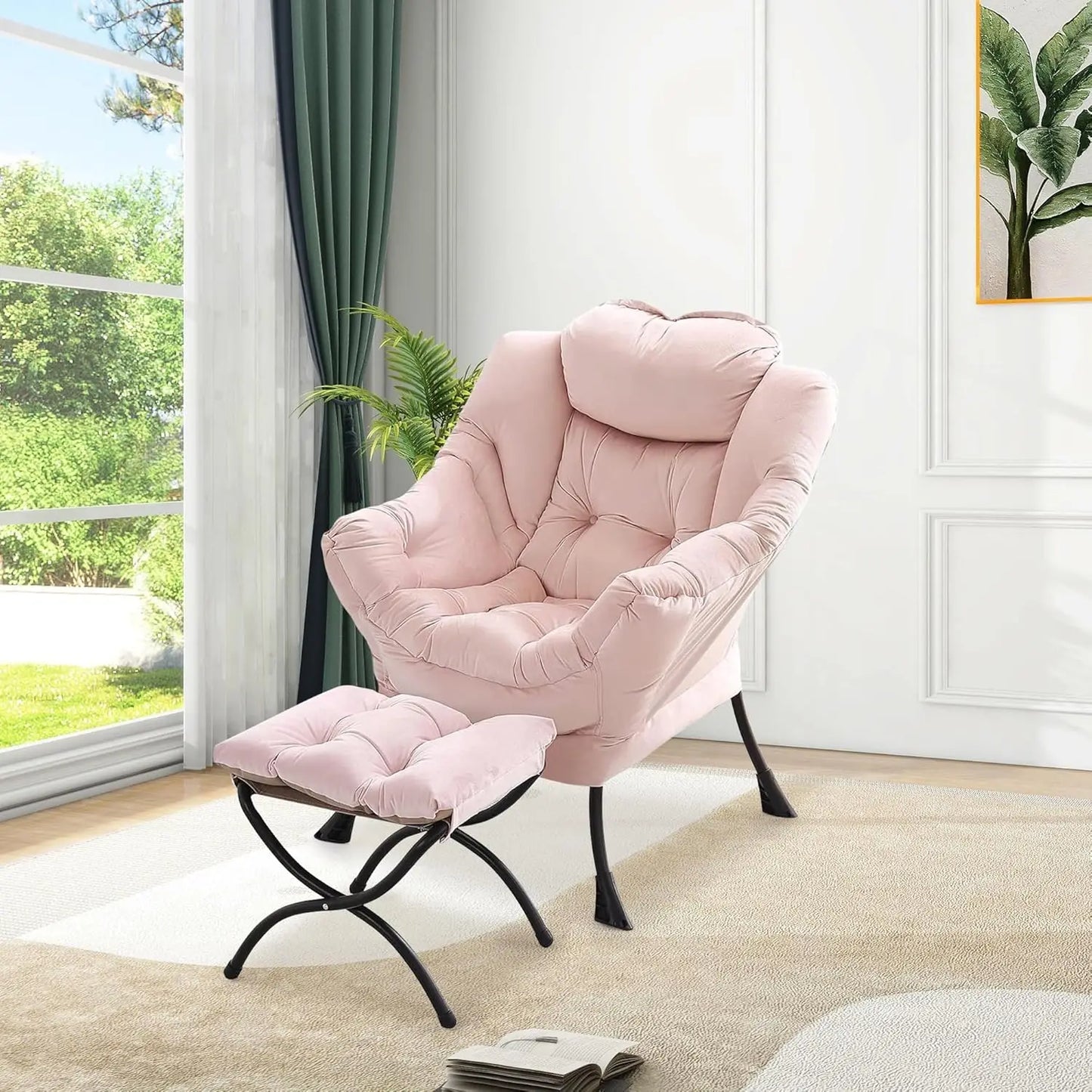 HiMISS Lazy Chair With Folding Footrest Armchair