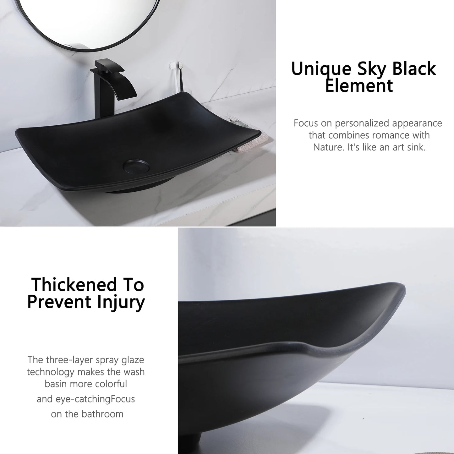 Yanksmart Bathroom Vessel Sink With Faucet Combo Above Counter