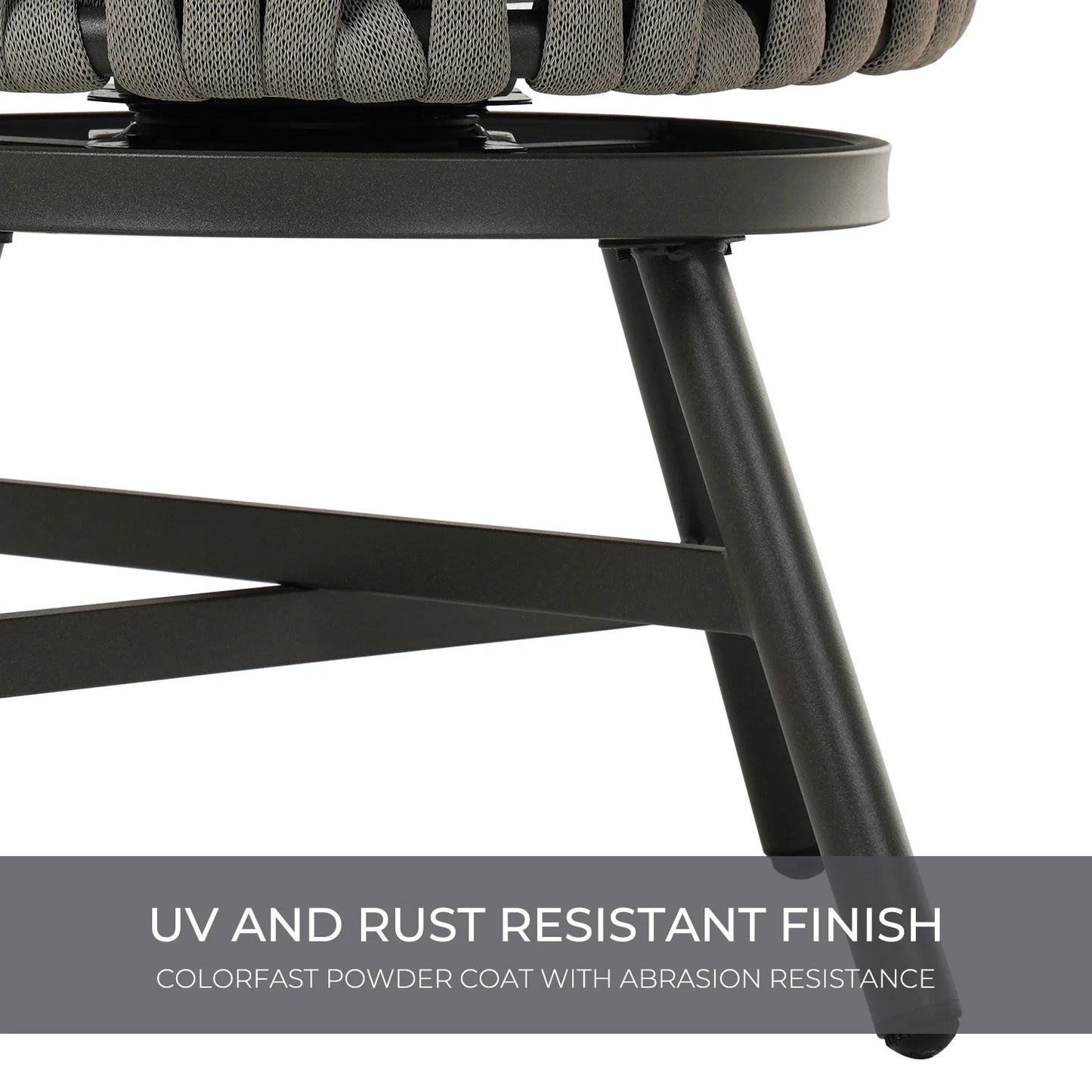 Grand Patio Outdoor Dining Set Rope Wicker Chairs and Table