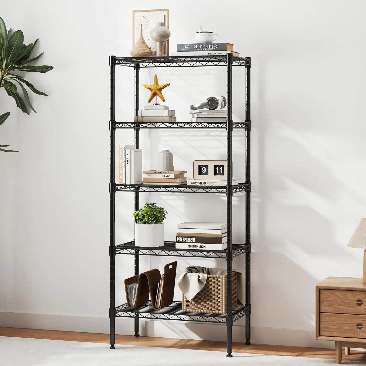 JHK 3-5 Tier Adjustable Metal Wire Storage Shelves Heavy Duty