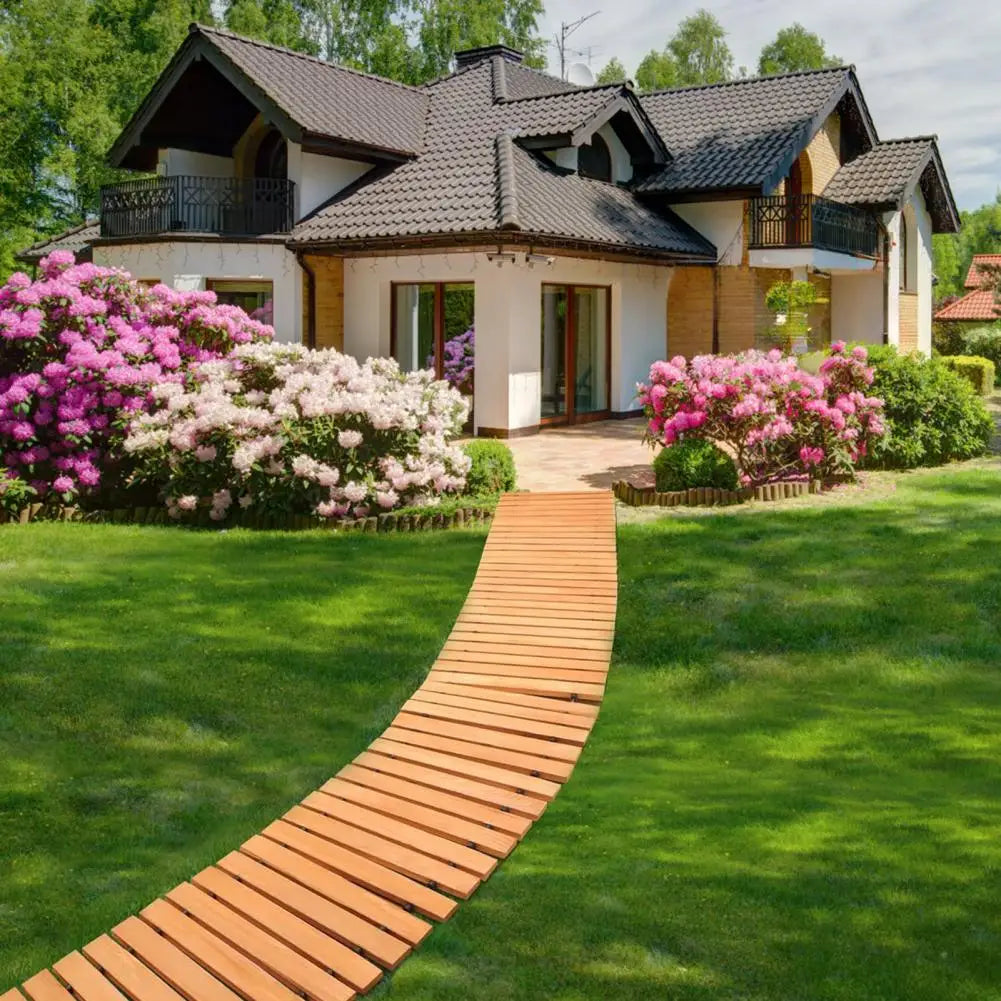 Wooden Garden Pathway Roll Outdoor Walkway for Lawn Patio
