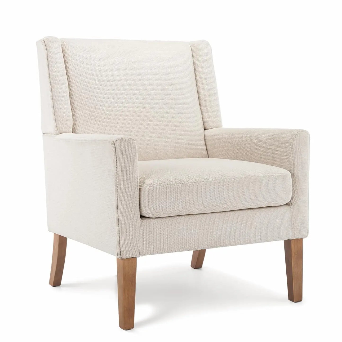 Wingback Accent Chair Set in Velvet with Wood Legs