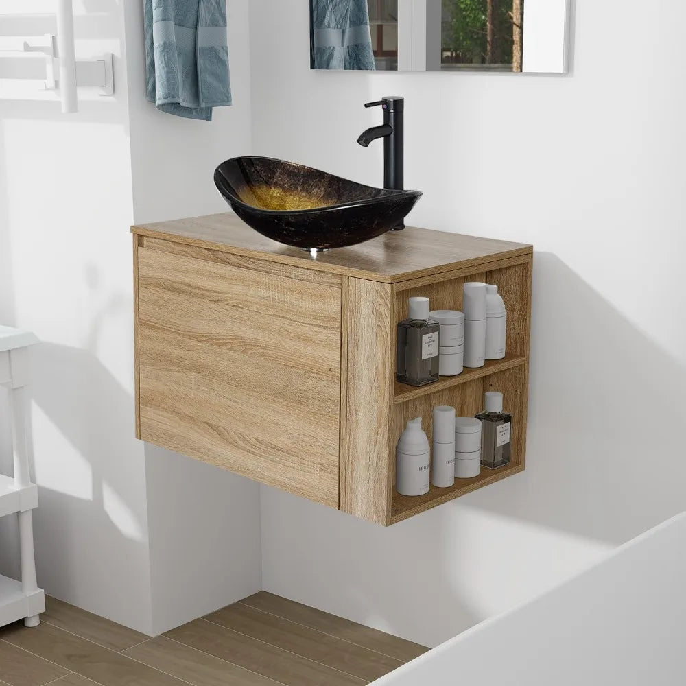 Capacity 30 Inch Wall Mounted Vanity Gold Boat Vessel Sink