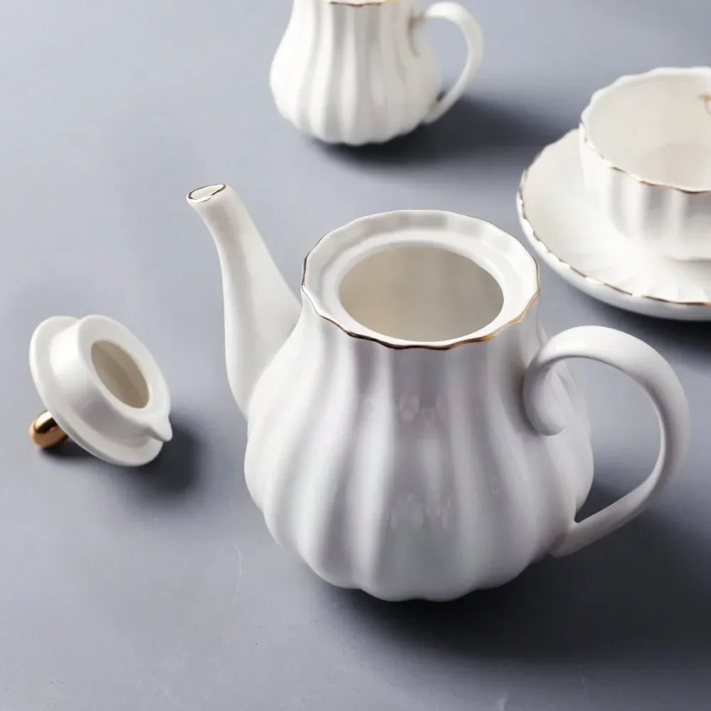 XMSJ British Tea Set for 6 with Teapot and Accessories