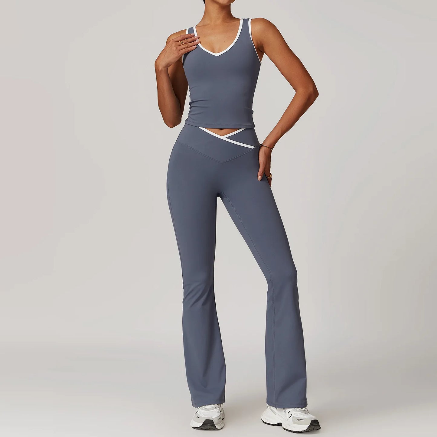 Women's Yoga Set Two-Piece Athletic Wear With High Waist Leggings