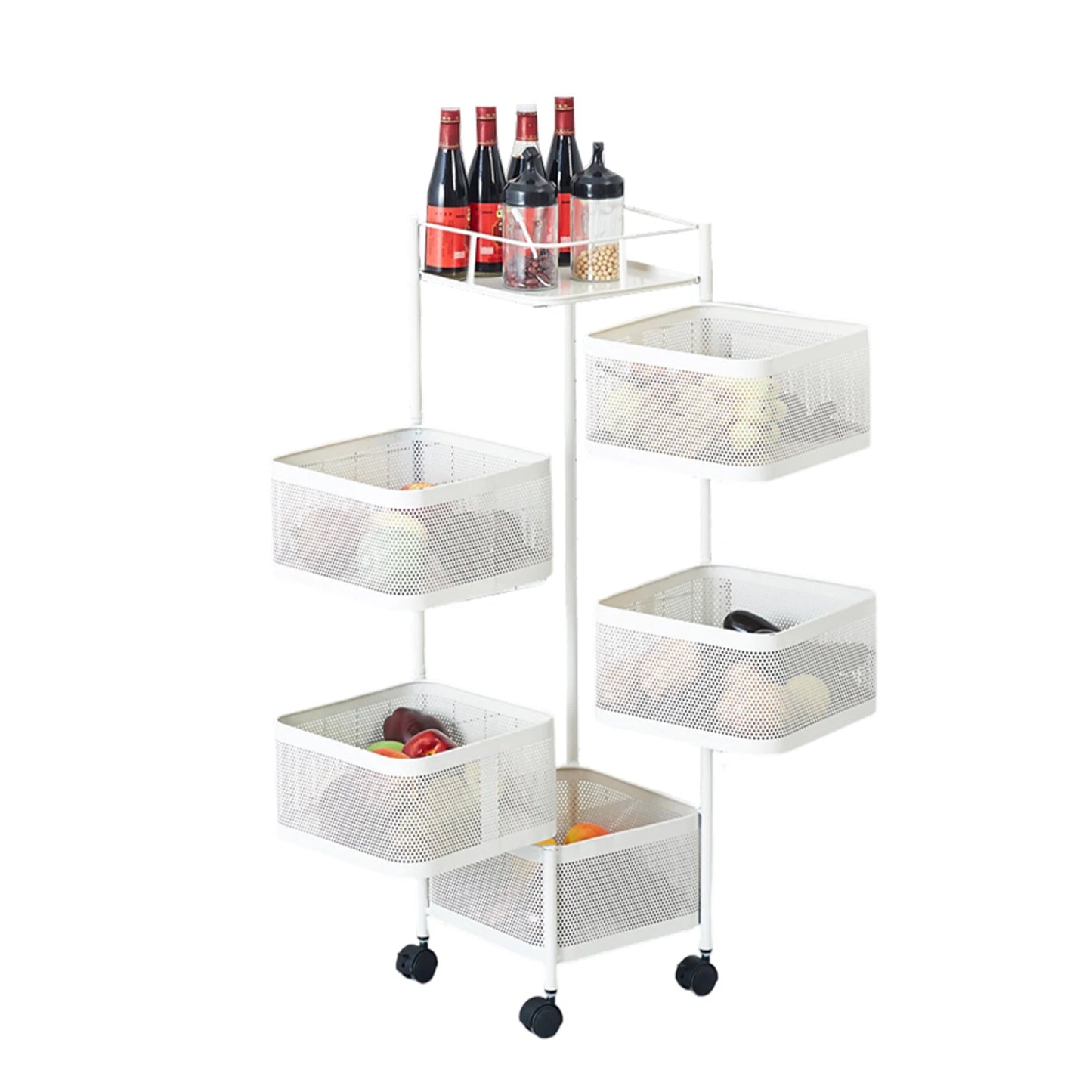 HobbyLane Five Layer 360 Degree Rotatable Trolley Storage Rack