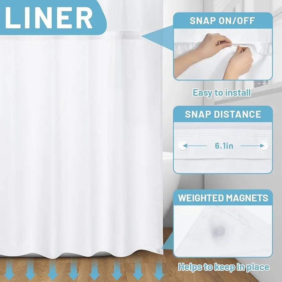 Guangdong No Hook Shower Curtain With Snap-In Liner Watercolor Floral