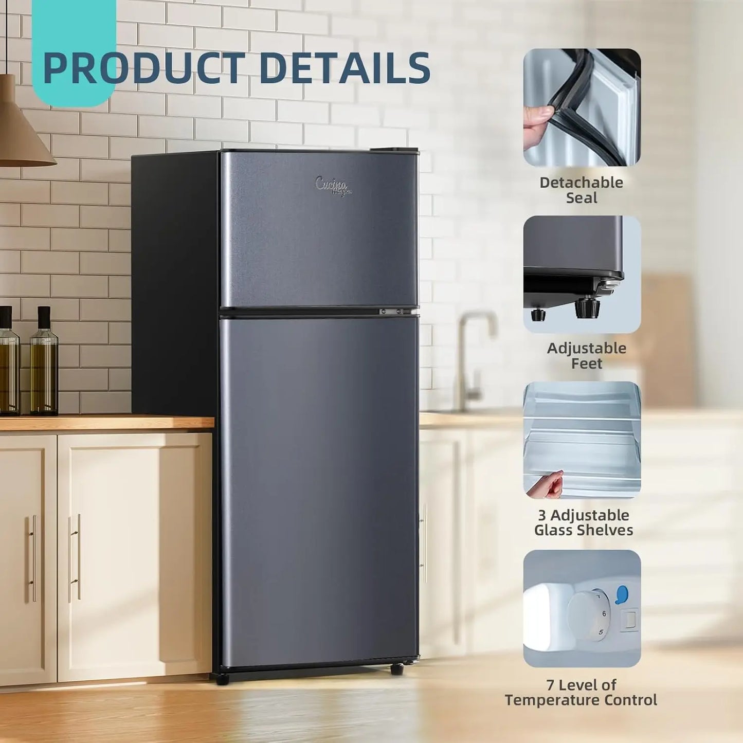 Krib Bling Refrigerator With Freezer For Office And Dorm