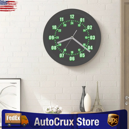 LED Indoor Outdoor Wall Clock With Remote Control 12/24 Hour Display