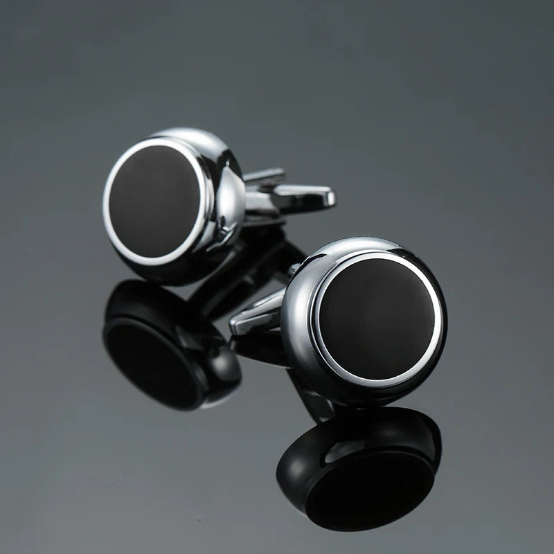 Classic Round Cufflinks For French Shirt Rudder Star Pattern