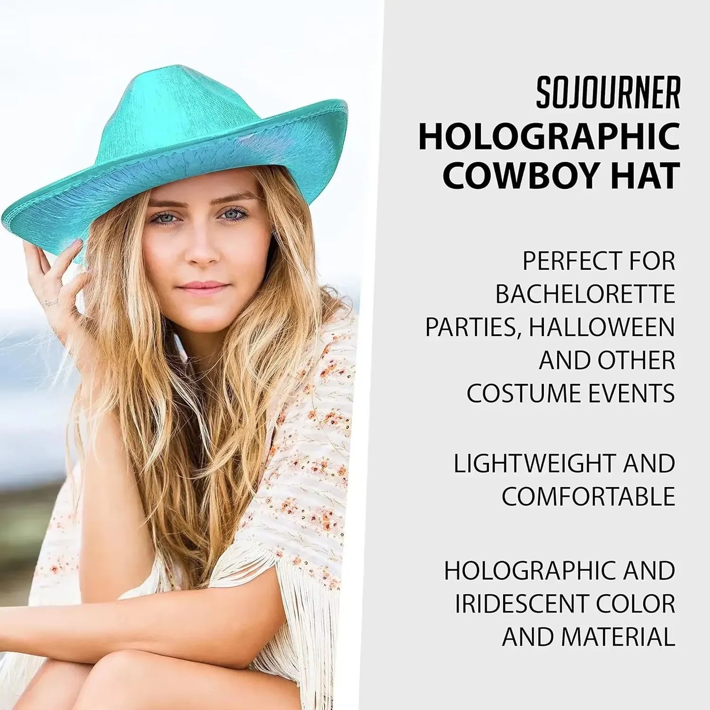 Pearlescent LED Cowboy Hat For Parties And Dancing