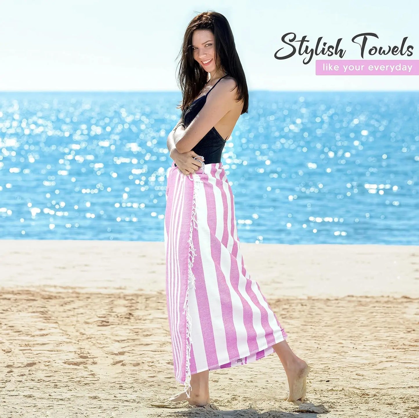 Turkish Beach Towel Set 4 Pack 100 Percent Cotton Travel