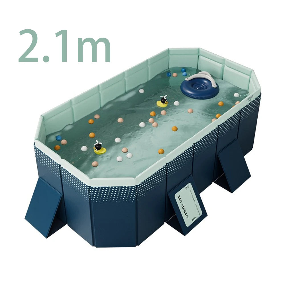Foldable Outdoor Pool Large Family PVC Non-Inflatable For Garden