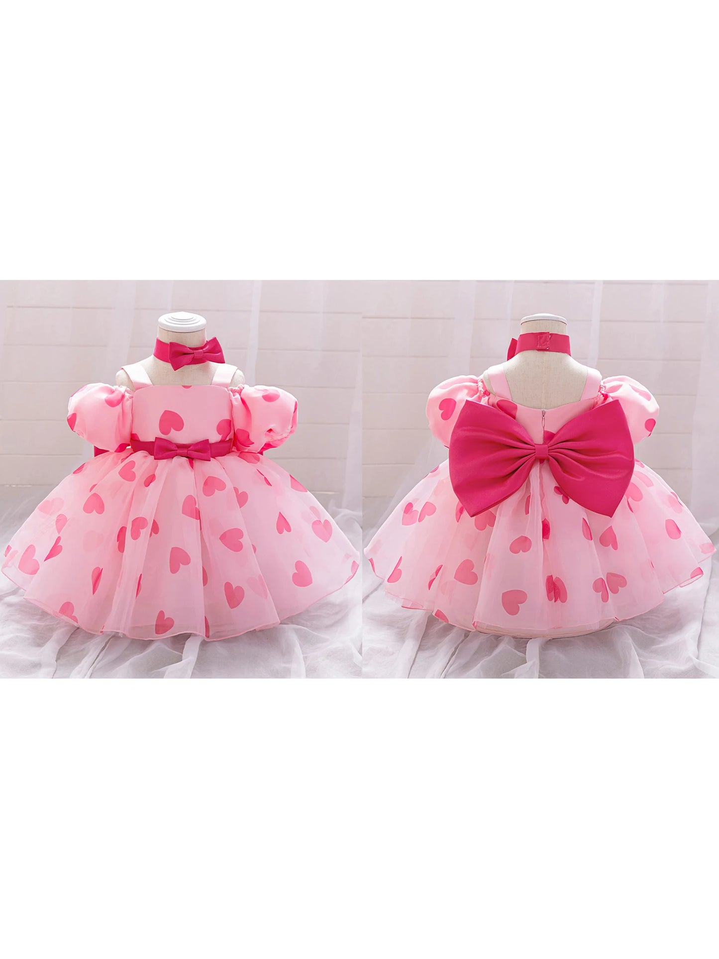 NONECN Infant Baby Girl Floral Lace Ruffle Tutu Dress Headband