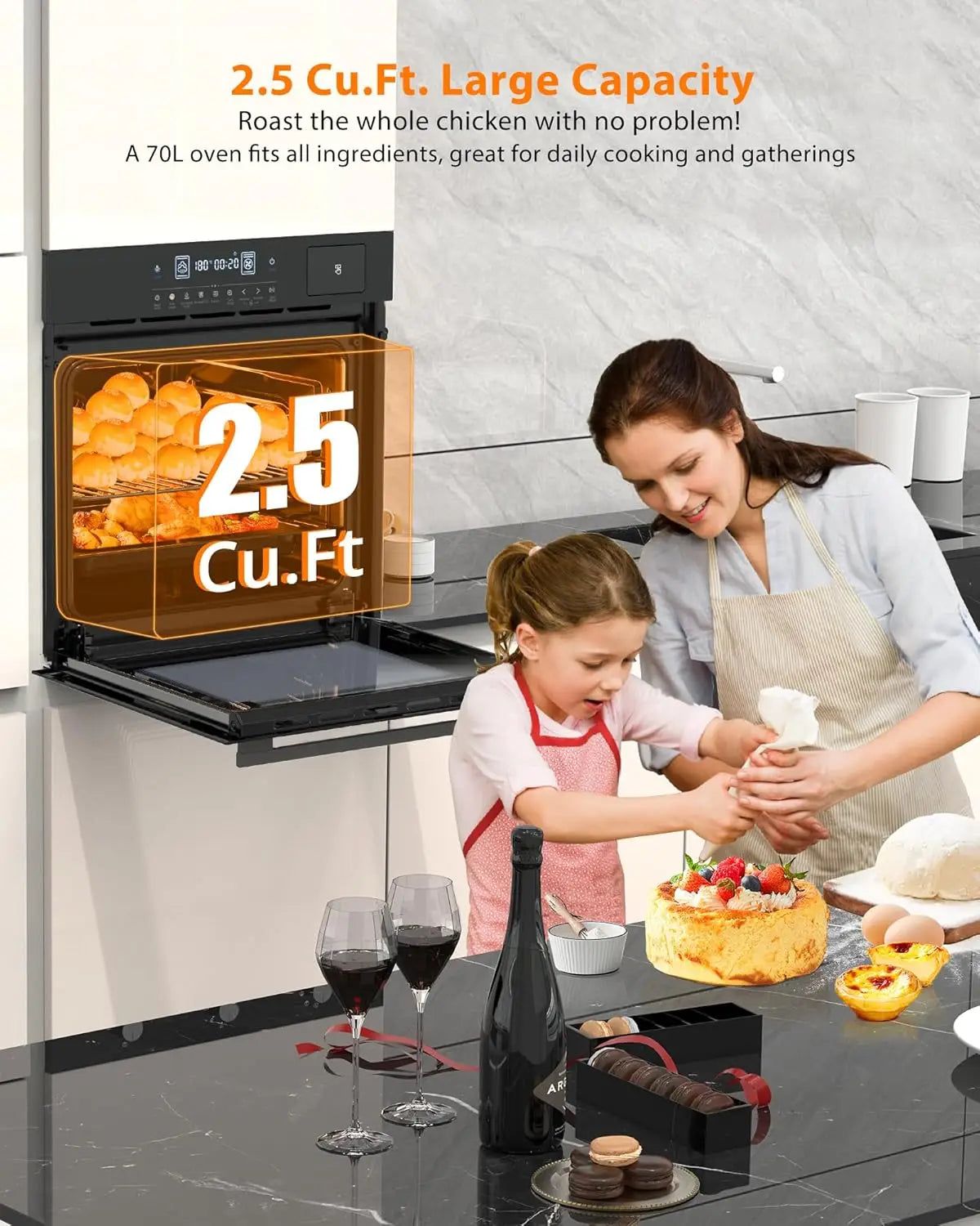 Acekool Built-In Steam Oven With Air Fry And Smart Menus