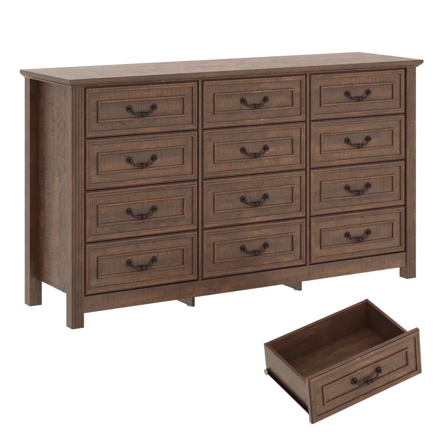 QiaoShiRen 12 Drawer Dresser Modern Wood Storage Chest