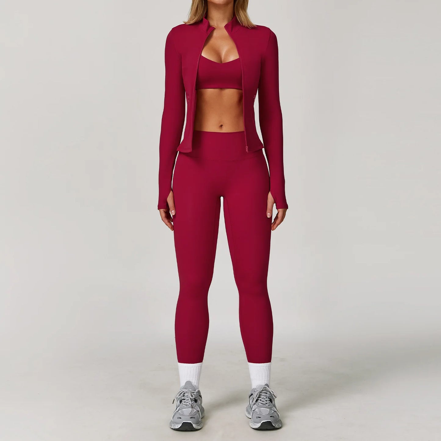 NONECN Womens Yoga Set 2 Piece Sportswear With High Waist Leggings