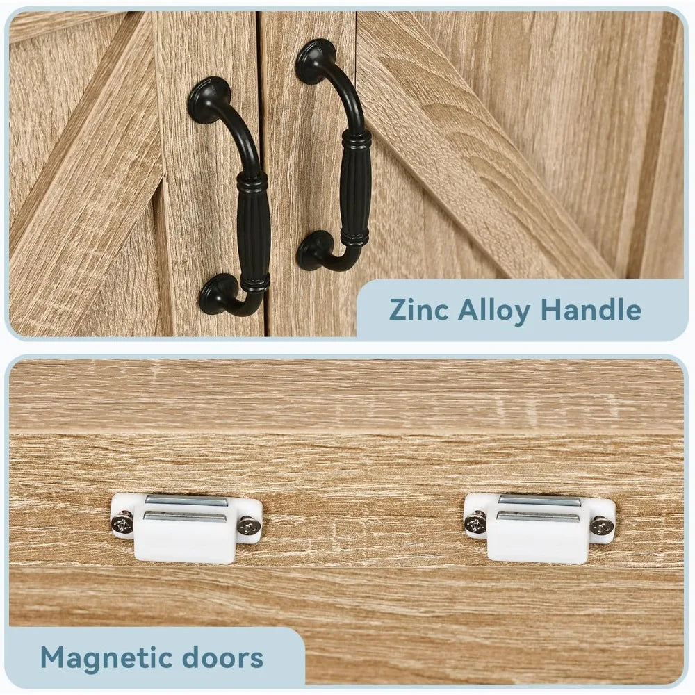 HUANZHUANG Rustic Bathroom Vanity With Ceramic Vessel Sinks