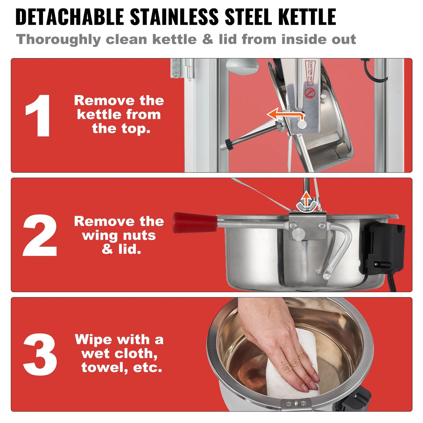 SucceBuy Commercial Electric Popcorn Maker With Scoop Spoon