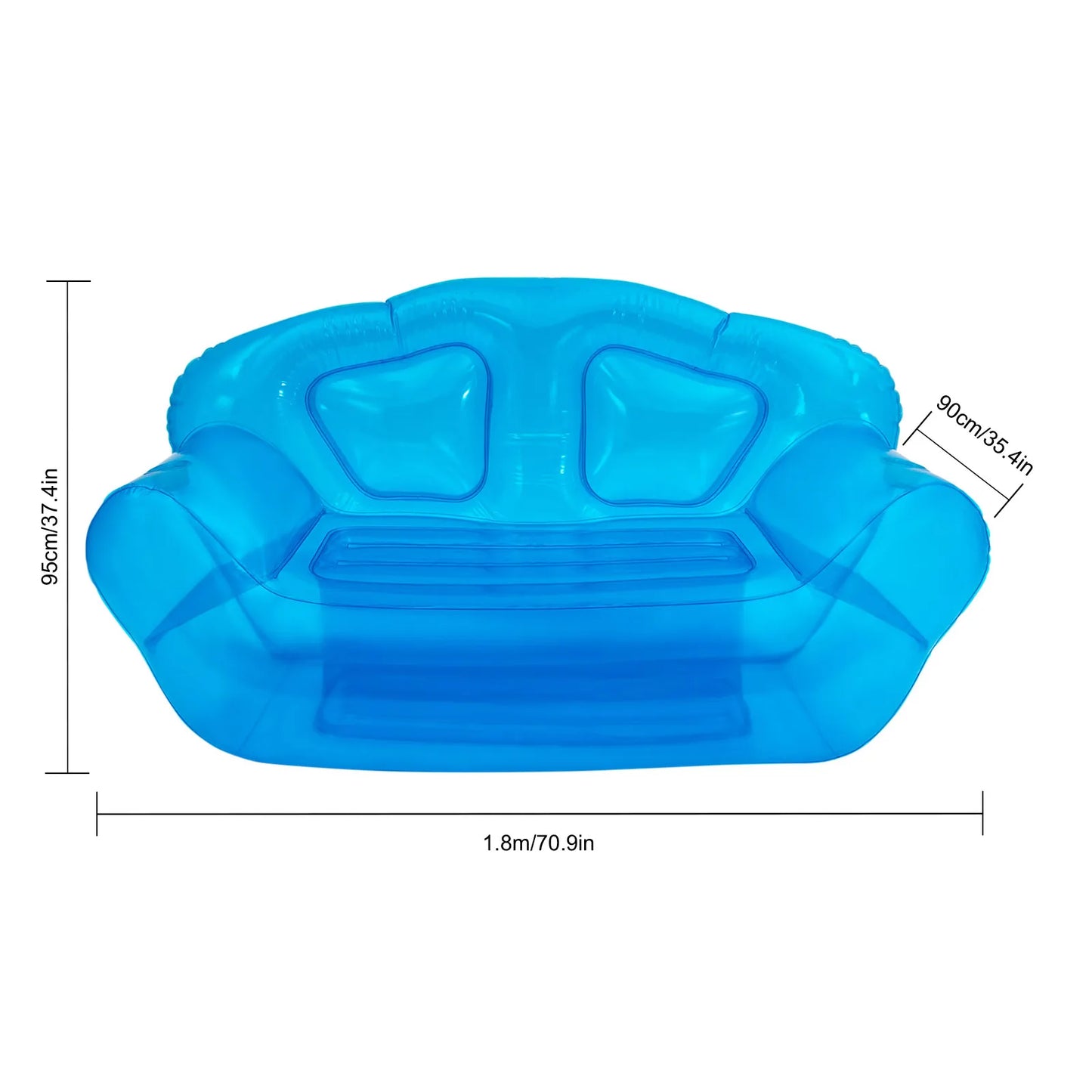 Bymaocar Inflatable Sofa Seat PVC Outdoor Lounge 3-Valve