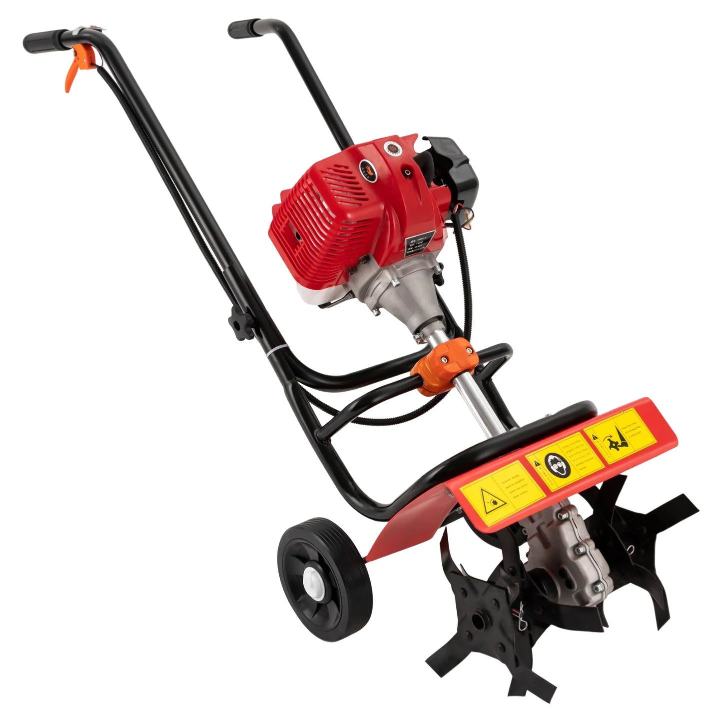 CNCEST 1.9kW Two-Stroke Gas Powered Garden Tiller Rototiller Cultivator For Soil Loosening