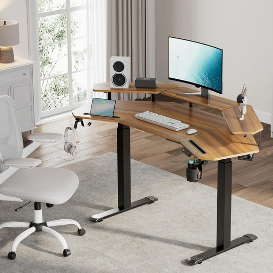 ZHUXIANG Standing Gaming Desk With Dual Motor And Mouse Pad