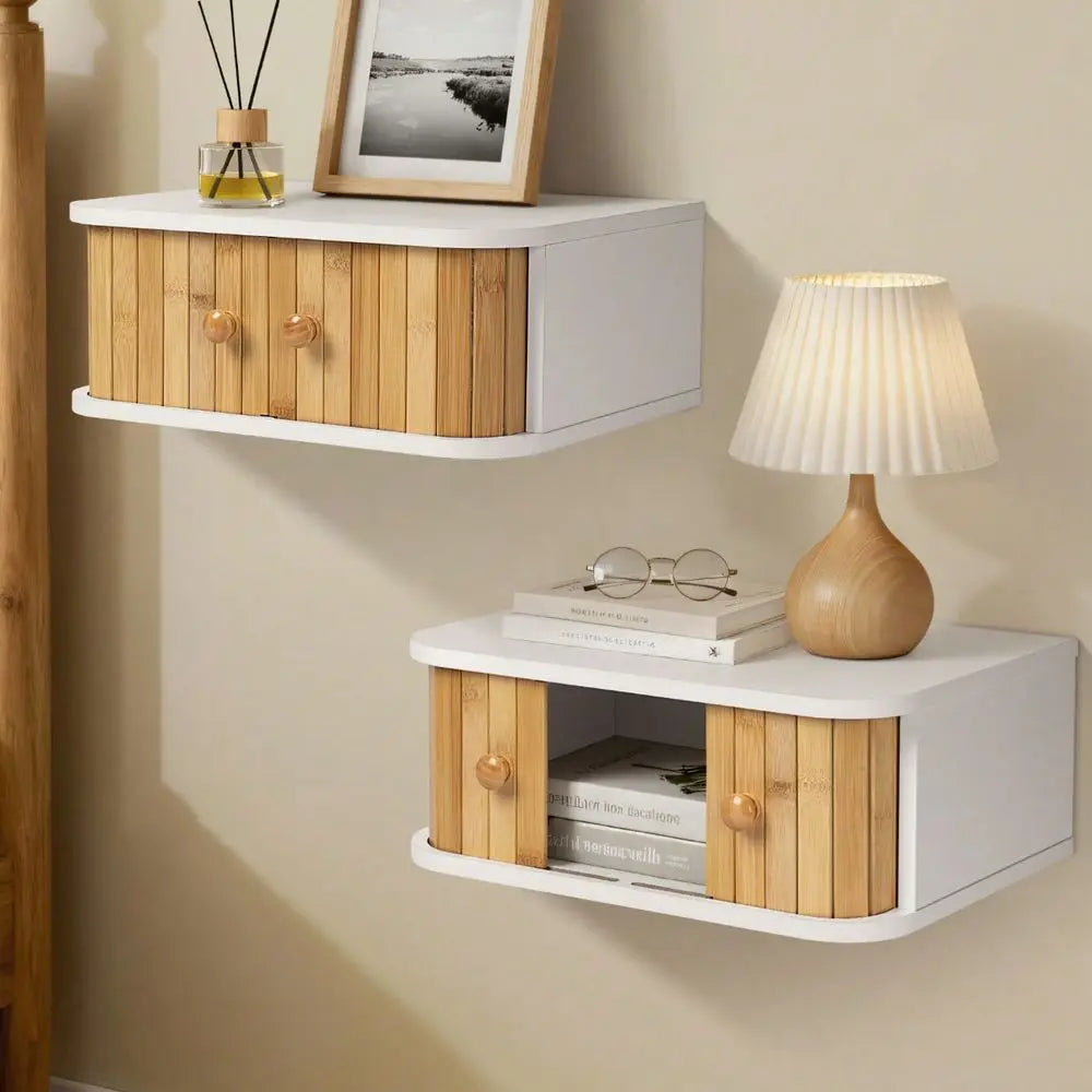 Floating Nightstand Wall Mounted Bedside Table With Drawers