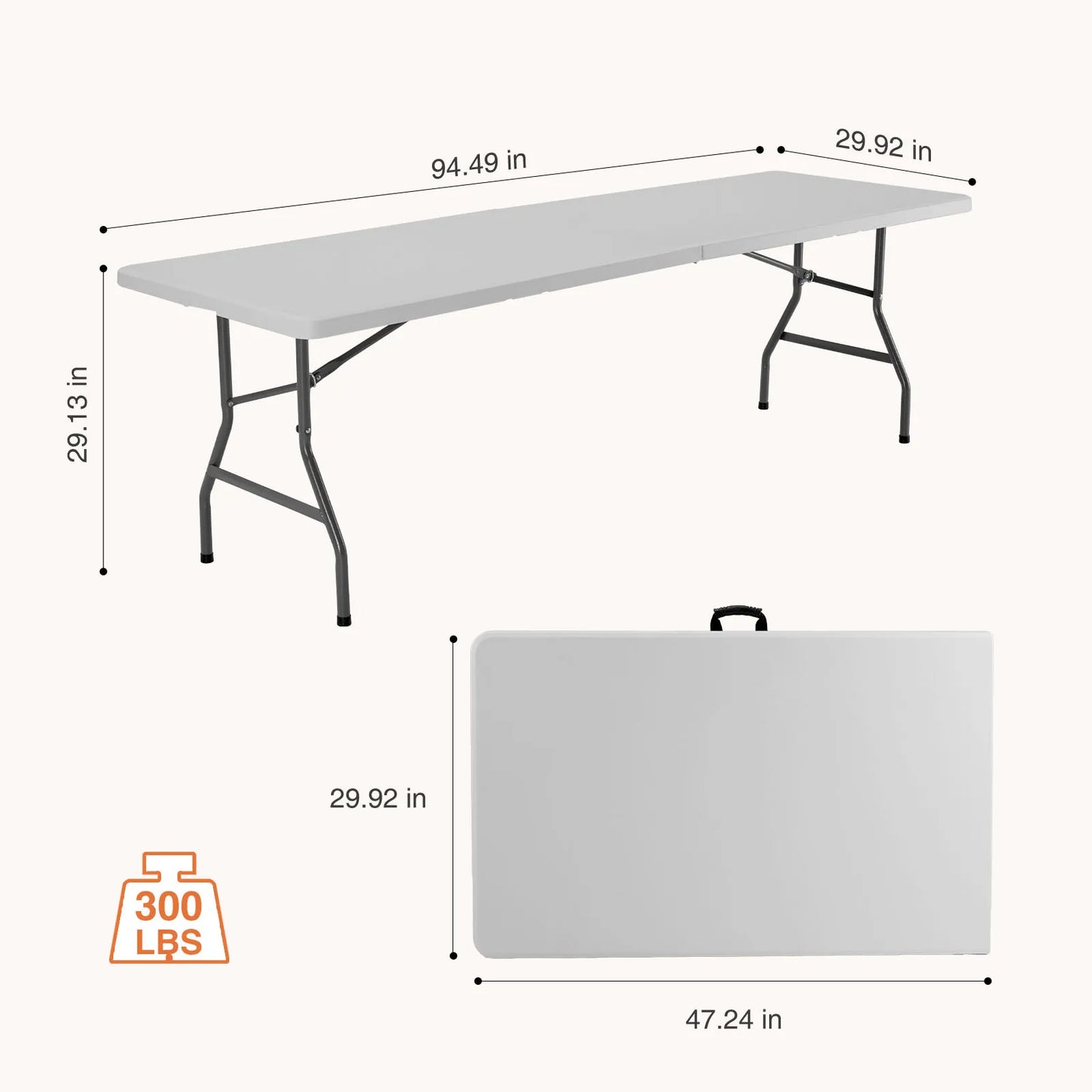 JHK Portable Folding Table With Carry Handle For Camping